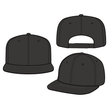 Snapback Cap moda düz vektör mockup tasarım