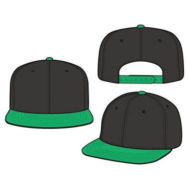 Snapback Cap moda düz vektör mockup tasarım