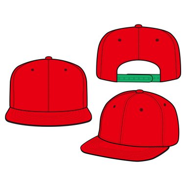 Snapback Cap moda düz vektör mockup tasarım