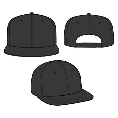 Snapback Cap moda düz vektör mockup tasarım