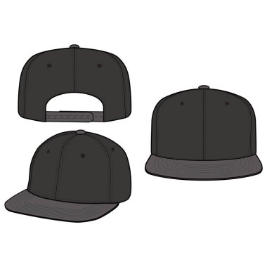 Snapback Cap moda düz vektör mockup tasarım