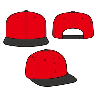Snapback Cap moda düz vektör mockup tasarım