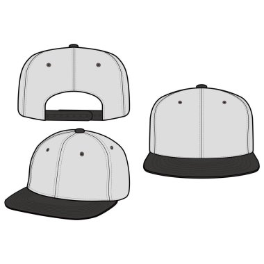 Snapback Cap moda düz vektör mockup tasarım