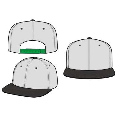 Snapback Cap moda düz vektör mockup tasarım