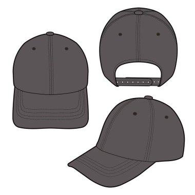 Beyzbol kap moda düz vektör mockup tasarım