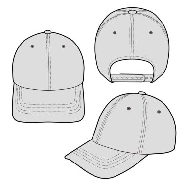Beyzbol kap moda düz vektör mockup tasarım