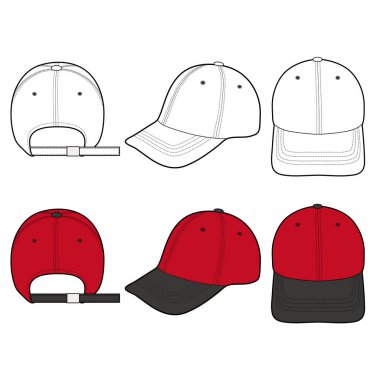 Beyzbol kap moda düz vektör mockup tasarım