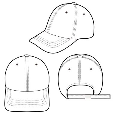 Beyzbol kap moda düz vektör mockup tasarım