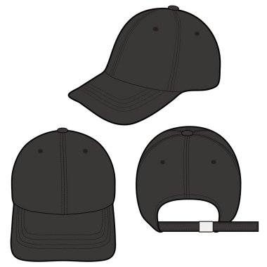 Beyzbol kap moda düz vektör mockup tasarım