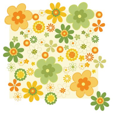 Çiçek desen vektör tasarım çizim şablonu
