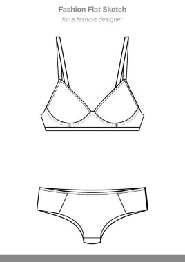 İç çamaşırı vektör tasarım çizim şablonu