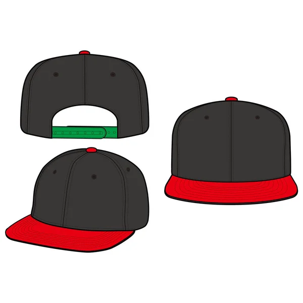 Snapback Κγπ Μόδα Επίπεδη Διάνυσμα Mockup Σχεδίαση — Διανυσματικό Αρχείο