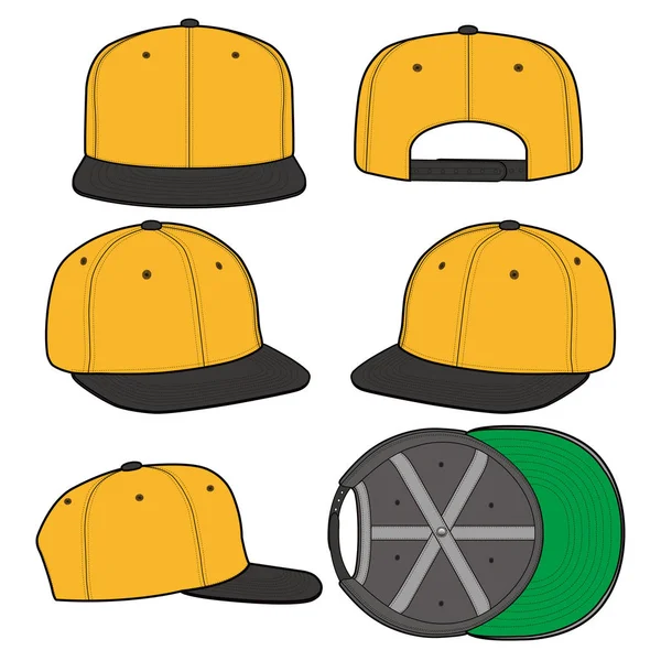 Snapback Cap moda düz vektör mockup tasarım