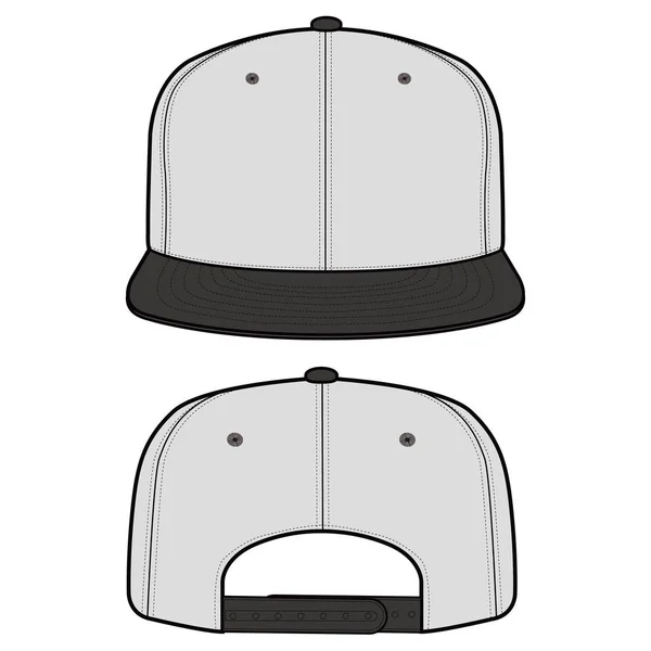 Snapback Cap Мода Плоский Вектор Макет Дизайн — стоковий вектор