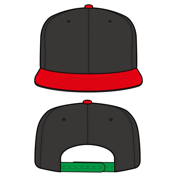 Snapback Čepice Fashion Plochých Vector Mockup Design — Stockový vektor