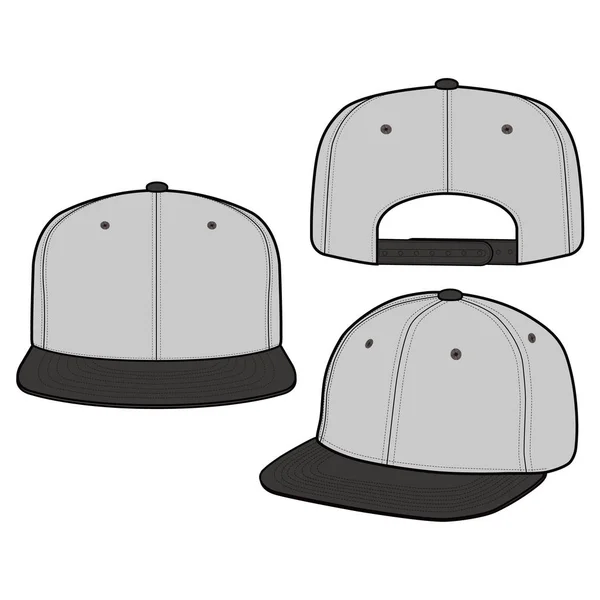 Snapback Cap Moda Design Mockup Vetor Plana —  Vetores de Stock