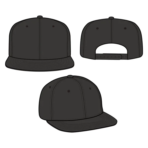 Snapback Cappellino Moda Piatto Vettoriale Design Mockup — Vettoriale Stock