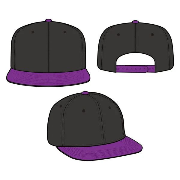 Snapback Cap Fashion Desain Mockup Vektor Datar - Stok Vektor