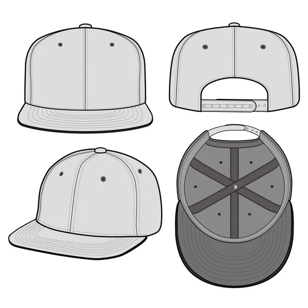 Snapback Cap Diseño Maqueta Vector Plano Moda — Archivo Imágenes Vectoriales