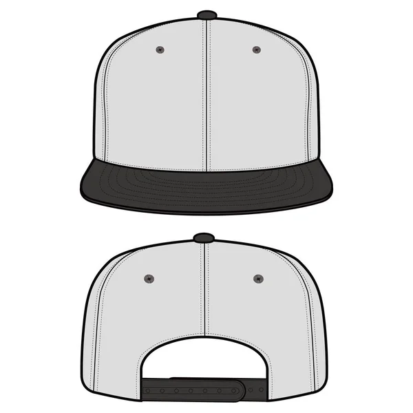 Snapback Cap Fashion Flat Vector Mockup Design — Stock Vector