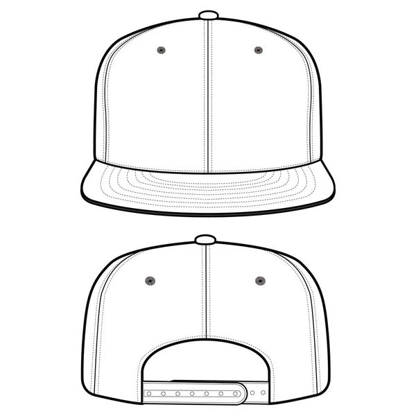 Snapback Cappellino Moda Piatto Vettoriale Design Mockup — Vettoriale Stock
