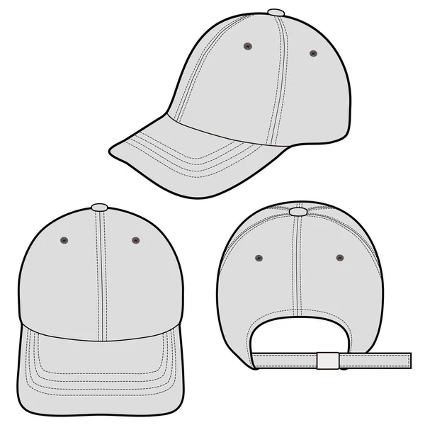 Baseball Cap Módní Ploché Vektor Mockup Design — Stockový vektor