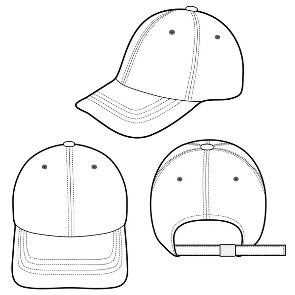 Gorra Béisbol Diseño Maqueta Vector Plano Moda — Archivo Imágenes Vectoriales