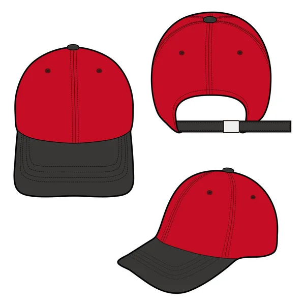 Baseball Cap Módní Ploché Vektor Mockup Design — Stockový vektor