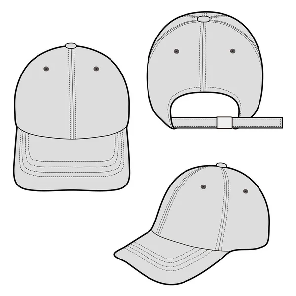 Baseball Cap Modedesign Platt Vektor Mockup — Stock vektor