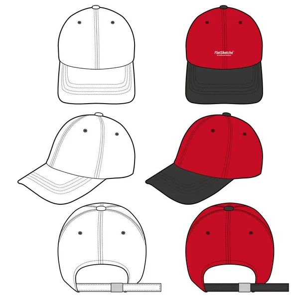 Baseball Cap Fashion flat vector mockup design