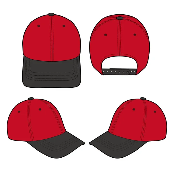 Baseball Cap Fashion Płaskie Wektor Atrapa Design — Wektor stockowy