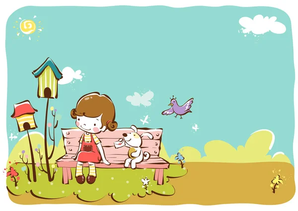 Kinderen Illustraties Vector Illustratie Ontwerpsjabloon — Stockvector