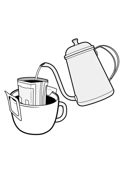 Plantilla Ilustración Diseño Vectores Café Bolsa Goteo — Vector de stock