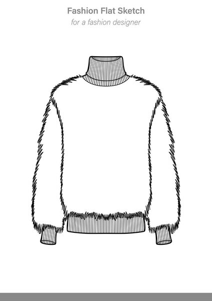 Jersey Plantilla Vector Dibujo Técnico Plano Moda — Vector de stock