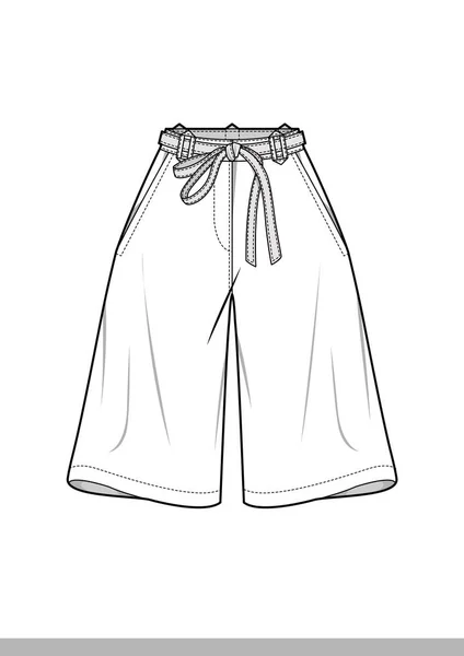 Pantalon Mode Plat Modèle Dessin Technique — Image vectorielle