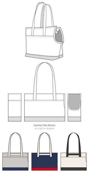 Modèle Dessin Technique Plat Pet Carrier — Image vectorielle