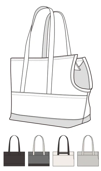 Plantilla Dibujo Técnico Plano Pet Carrier — Archivo Imágenes Vectoriales