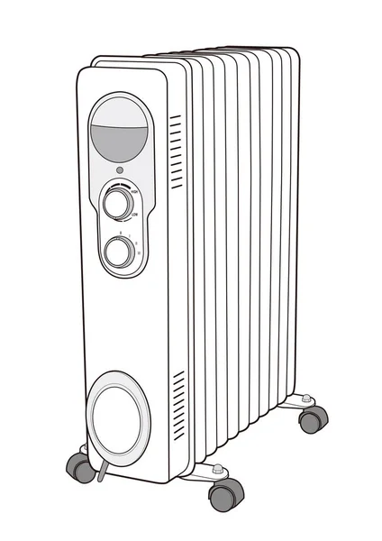 Modelo Modelo Radiador Coluna Modelo Ilustração Vetorial — Vetor de Stock