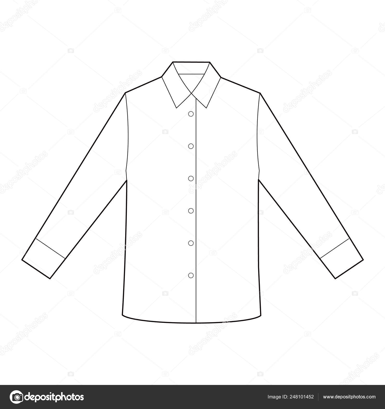 Slim fit long sleeve t shirt overall technical fashion flat sketch • wall  stickers white, vector, top | myloview.com