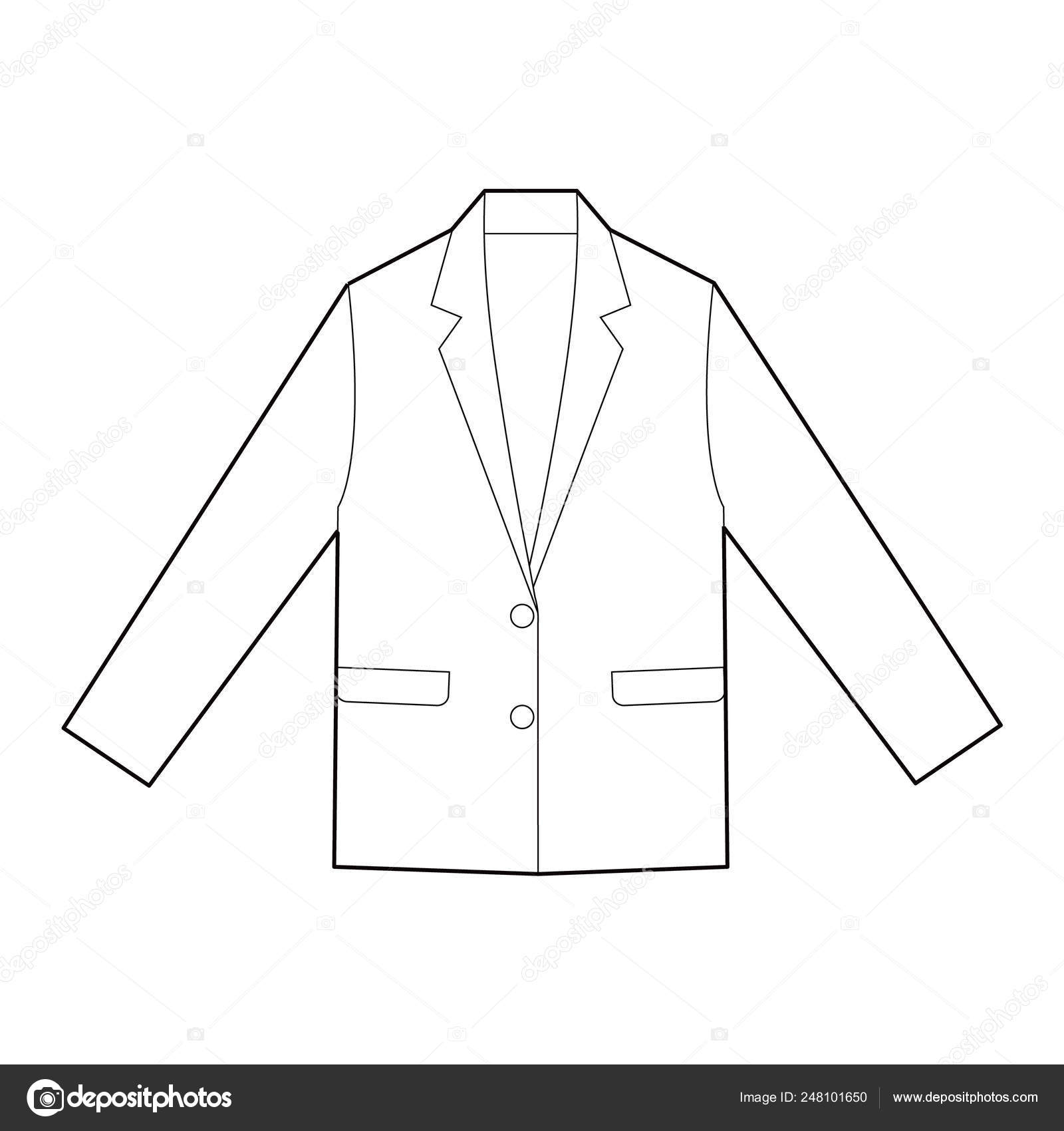 Outer fashion flat sketch template36 Royalty Free Vector