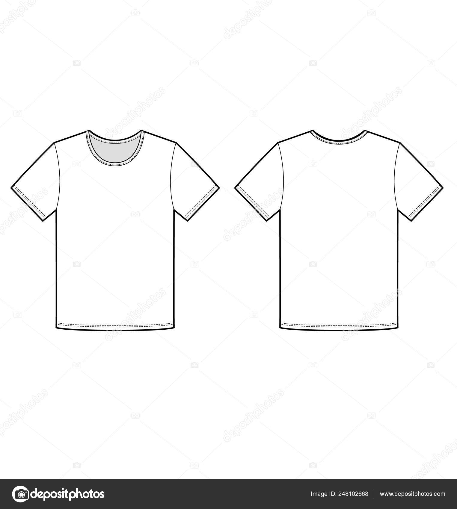 pen debitor Sult Basic Tee Shirt Fashion Flat Technical Drawing Template Stock Vector by  ©haydenkoo 248102668