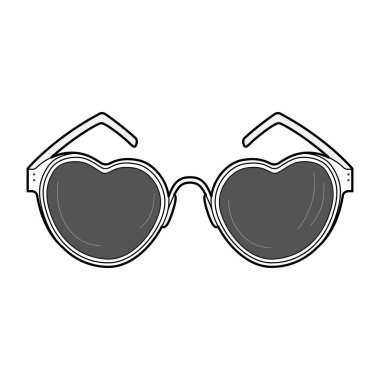 Güneş gözlüğü moda düz Sketche vektör şablonu