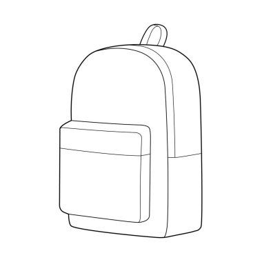 Sırt çantası moda düz teknik çizim vektör şablonu