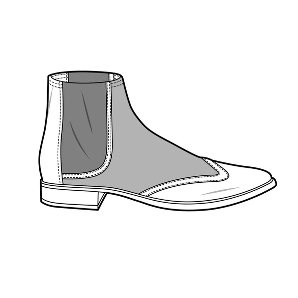 Shoes Fashion Flat Technical Drawing Vector Template — Stock Vector