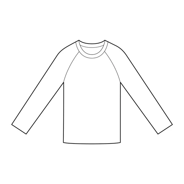 拉格兰套筒 T恤时尚平技术绘图模板 — 图库矢量图片