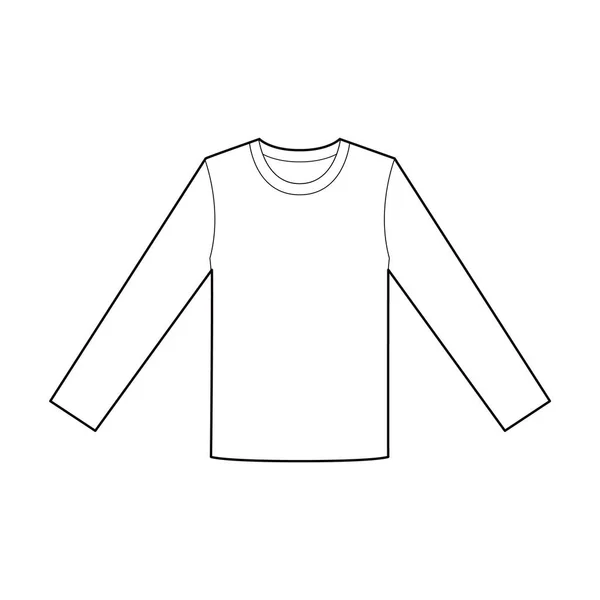 Long Sleeve Tee Модний Плоский Технічний Шаблон Малювання — стоковий вектор