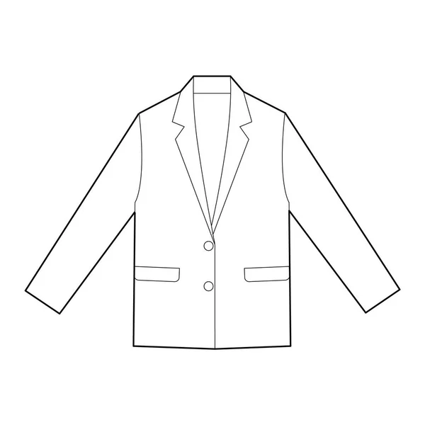 Jacket Moda Piatto Disegno Tecnico Modello Vettoriale — Vettoriale Stock