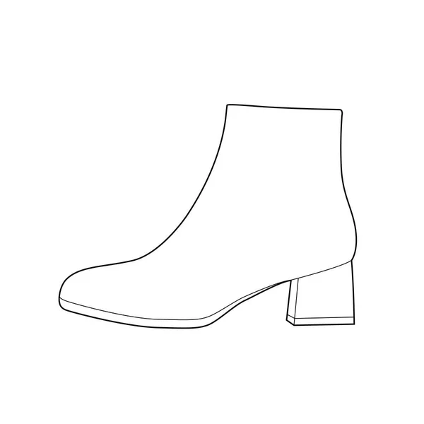 Обувь Мода Плоский Технический Рисунок Векторный Шаблон — стоковый вектор