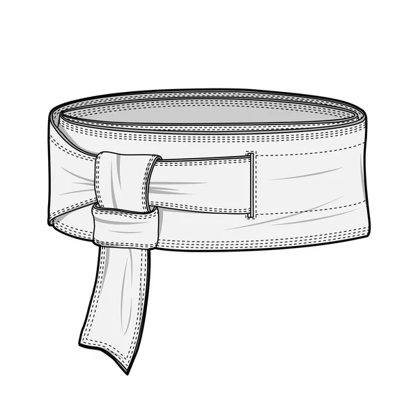 Cinturón Moda Plana Sketche Vector Plantilla — Archivo Imágenes Vectoriales