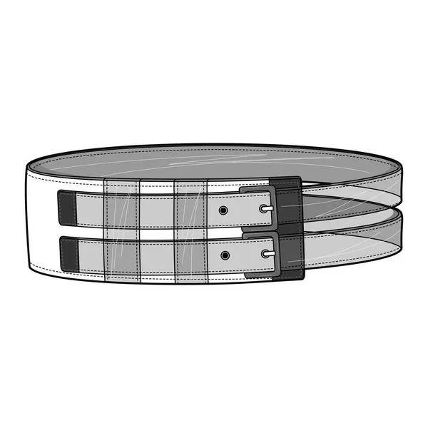 Cinturón Moda Plana Sketche Vector Plantilla — Archivo Imágenes Vectoriales
